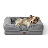 Bedsure Orthopedic Dog Bed, Bolster Dog Beds for Medium Dogs - Foam Sofa with Removable Washable Cover, Waterproof Lining and Nonskid Bottom Couch, Pet Bed