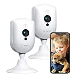 Baby Monitor with Camera and Audio,Conico 1080P Pet Camera,Dog Camera with 2 Way Audio,Motion and Sound Detection,Night Vision,WiFi Camera Indoor Camera Work with Alexa for Baby Pet(2 Packs)