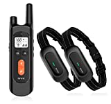 NVK Dog Training Collar - 2 Receiver Rechargeable Collars for Dogs with Remote, 3 Training Modes, Beep, Vibration and Shock, Waterproof Training Collar, 1600Ft Remote Range, Shock Collar for Dogs