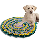 Lcybem Snuffle Mat for Dogs - Dog Puzzle Toys, Interactive Feed Game for Boredom, Encourages Natural Foraging Skills for Cats Dogs Treat Dispenser Indoor Outdoor Stress Relief(Round)
