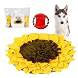 U/N Snuffle Mat for Dogs，Dog Puzzle Toys，Dog Snuffle Mat Sunflower Boredom Medium Small Cat Pet Machine Washable Indoor Game Feed Treat Food Interactive Dispensing (Yellow)