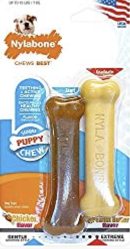 Nylabone Classic Puppy Chew Flavored Durable Dog Chew Toy 2 count X-Small/Petite - Up to 15 lbs