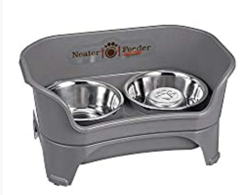 Neater Feeder Express (Medium to Large Dog, Gunmetal) & Slow Feed Bowl Combination Package